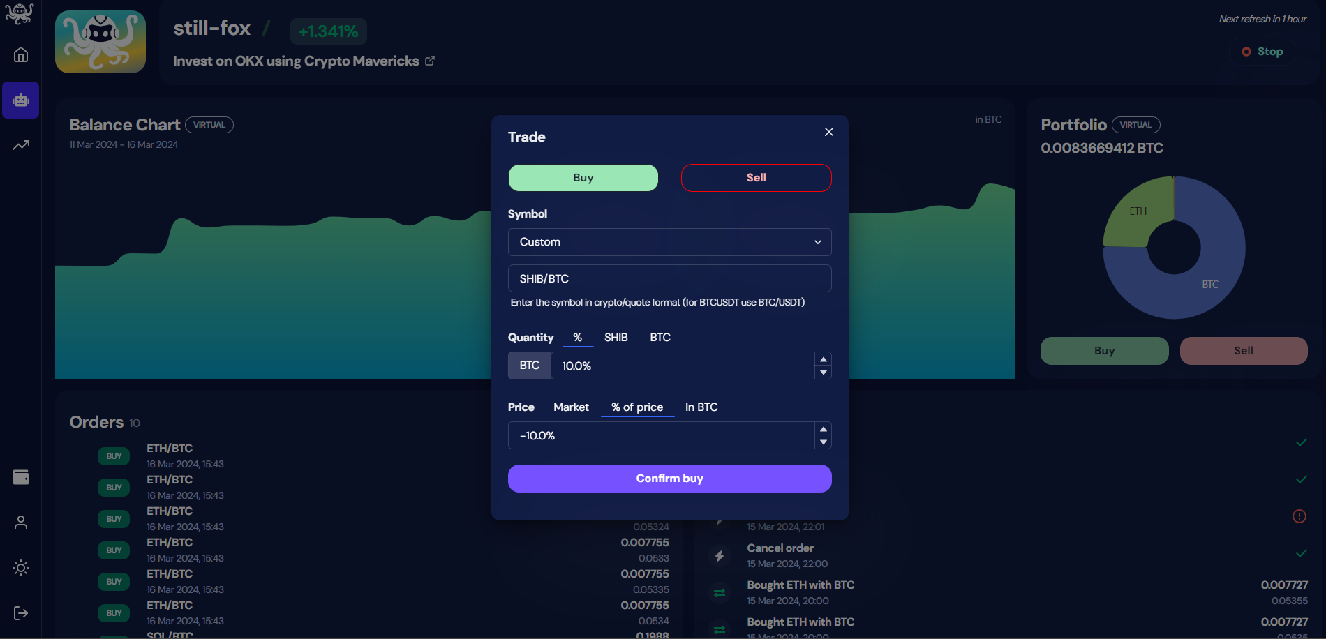 buy and sell crypto directly from your
OctoBot