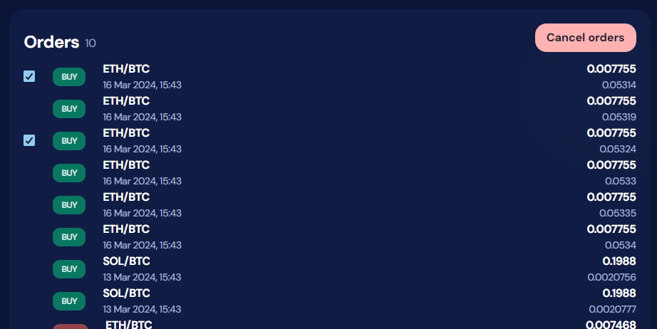 cancel orders directly from your
OctoBot