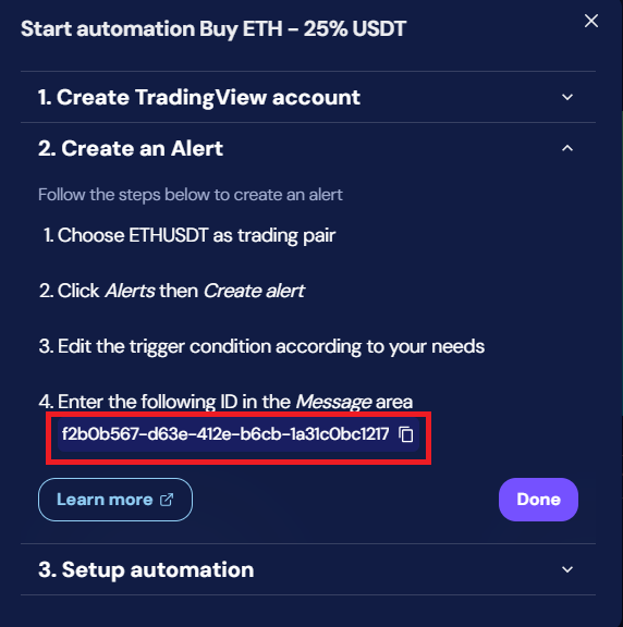 octobot automation buy eth 25 percent usdt automation
id