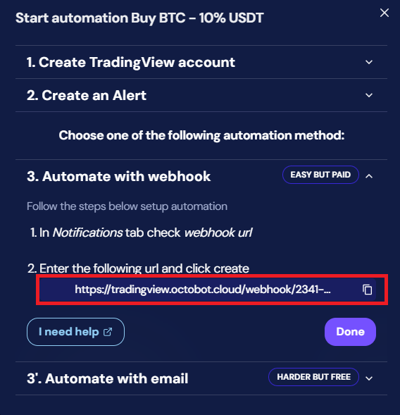 octobot automation webhook
url