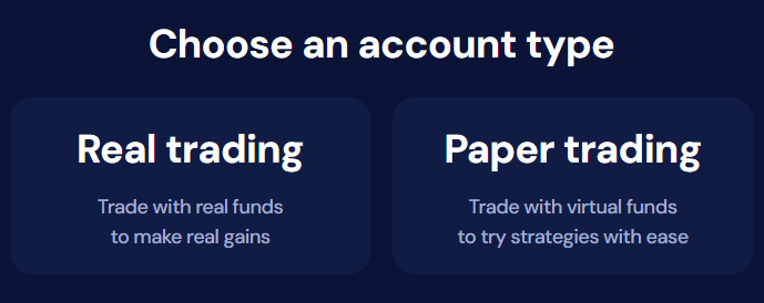 octobot create tradingview bot select paper or real
trading