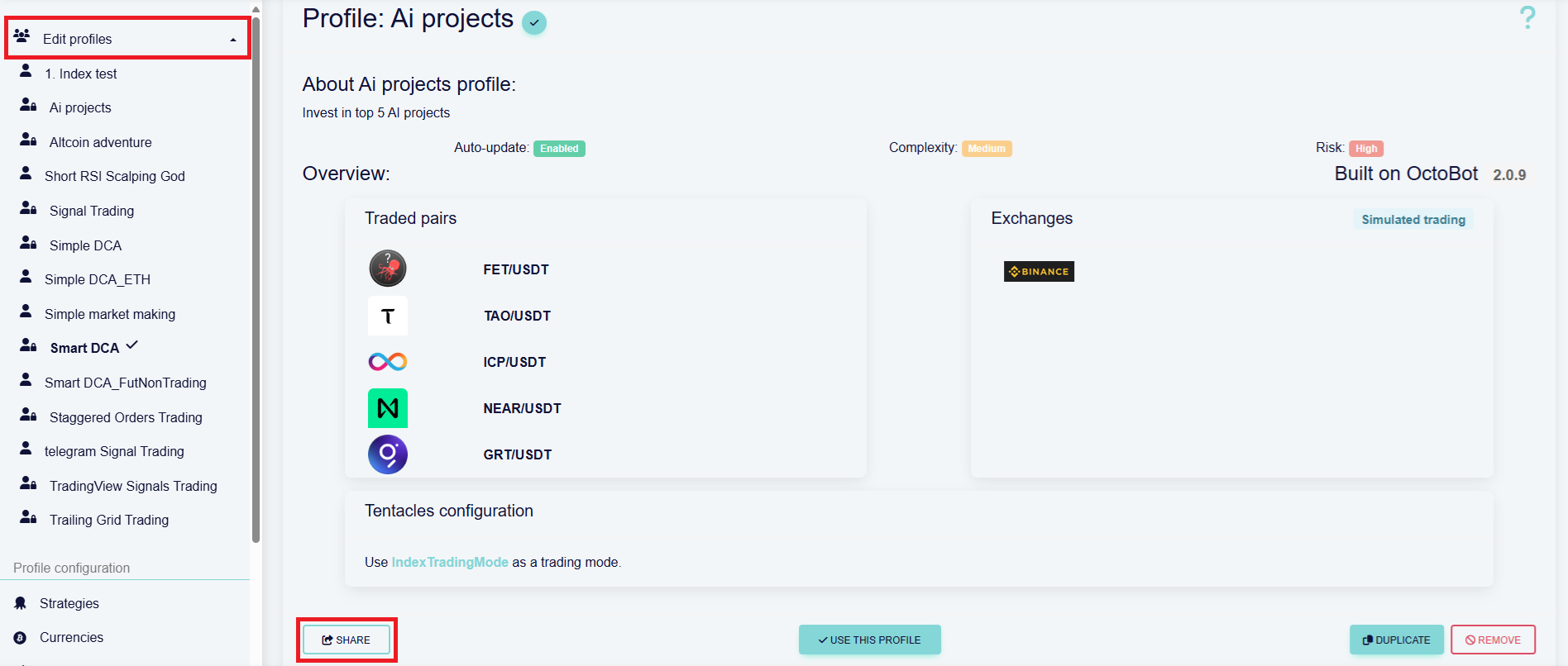 share octobot profile