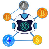 ai trading illustrated by octobot head with chatgpt logo trading bitcoin
ethereum litecoin usd
logos