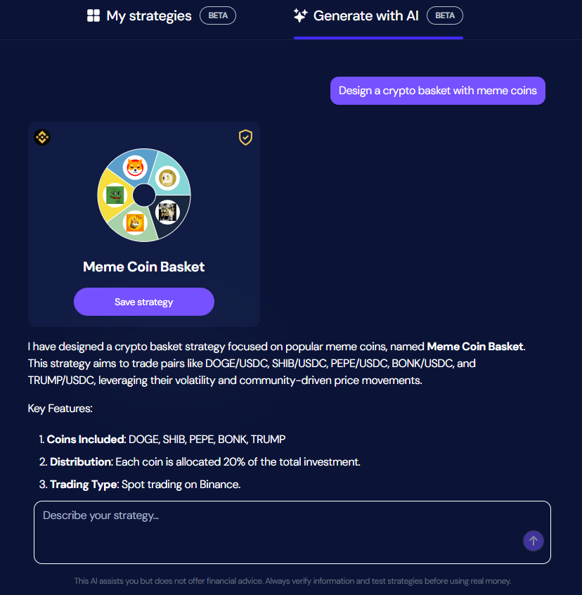creating a meme coins crypto basket using ai