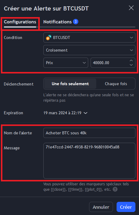 creer alerte de prix depuis
tradingview
