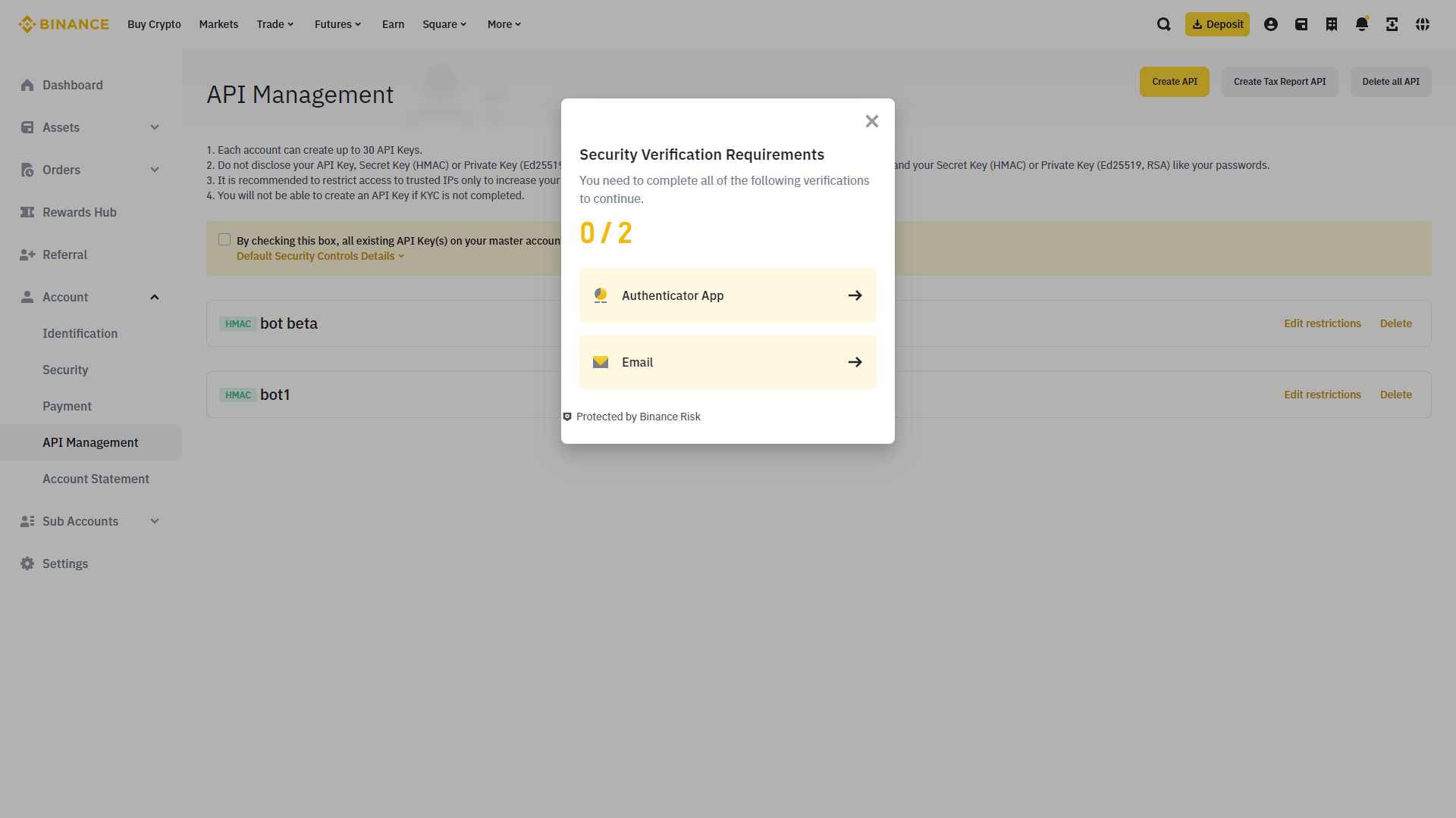 creer api verification securite