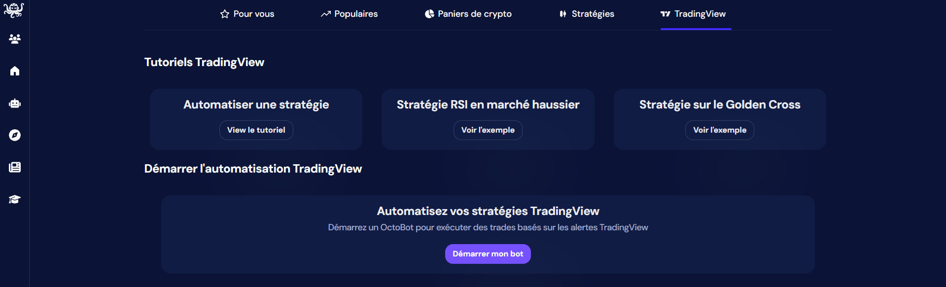 demarrer un nouvel octobot tradingview depuis
explorer