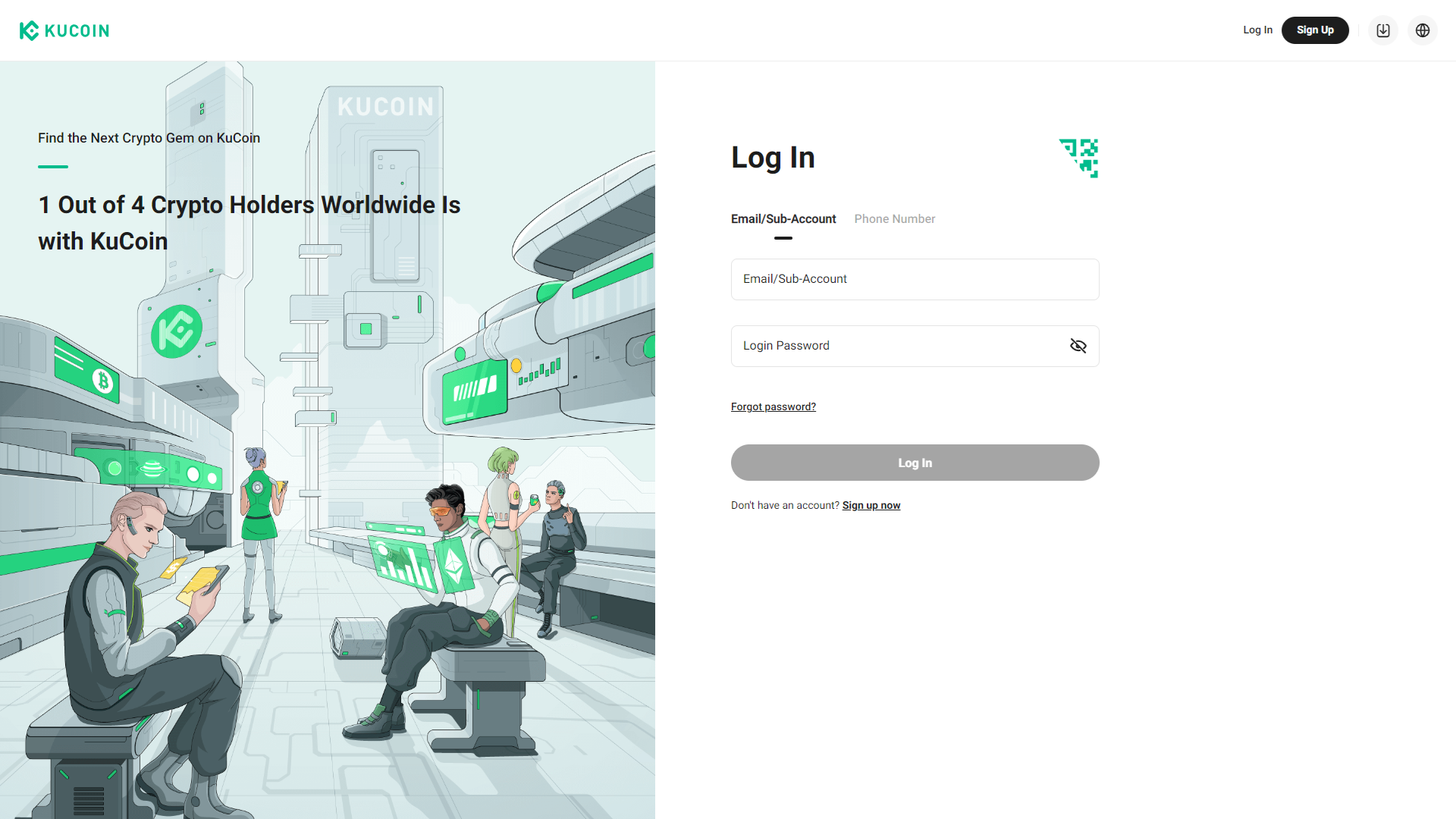 connection au compte kucoin