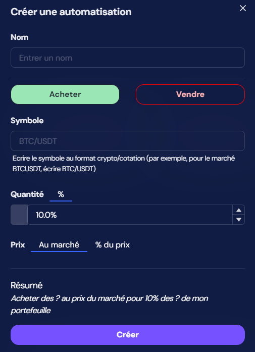 octobot automatisations interface
vide