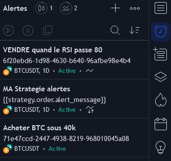 plusieurs btcusdt alertes
tradingview