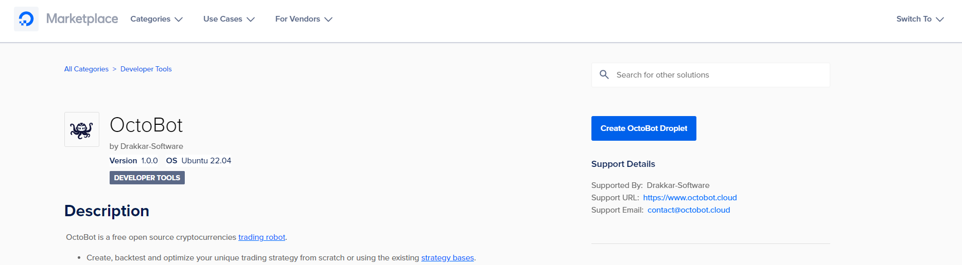 octobot on the digitalocean
marketplace